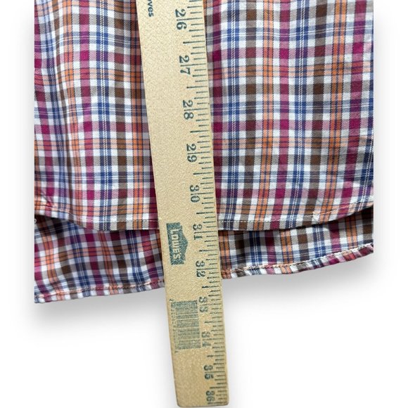 Peter Millar Mens Button Down Shirt Size XXL Check Red & White & Orange - Picture 5 of 7